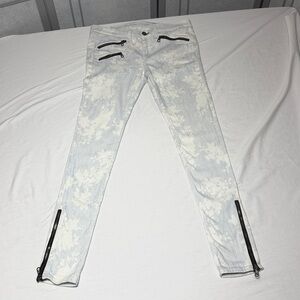 rag & bone For Saks Fifth Avenue Kahuna Print Moto Zip Skinny 28